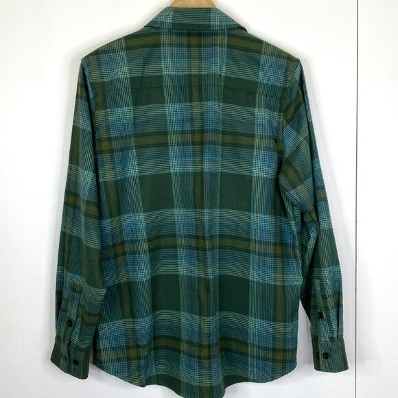 Troll Co Flannel Shirt Mens Size Small Pearl Snap Plaid Shacket Plaid Green Work - Picture 5 of 5